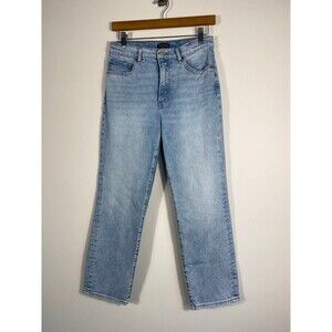Express Mom Jeans Super High Rise Size 8 Light Wash Straight Leg